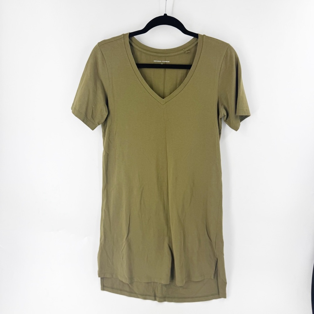✅ Universal Standard Tesino Washed Jersey TShirt Dress Olive Green SIZE 2X-SMALL